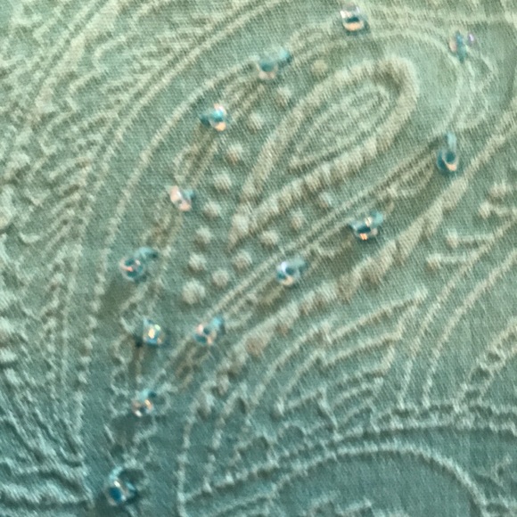 Silk short sleeve beaded blouse - Picture 4 of 6